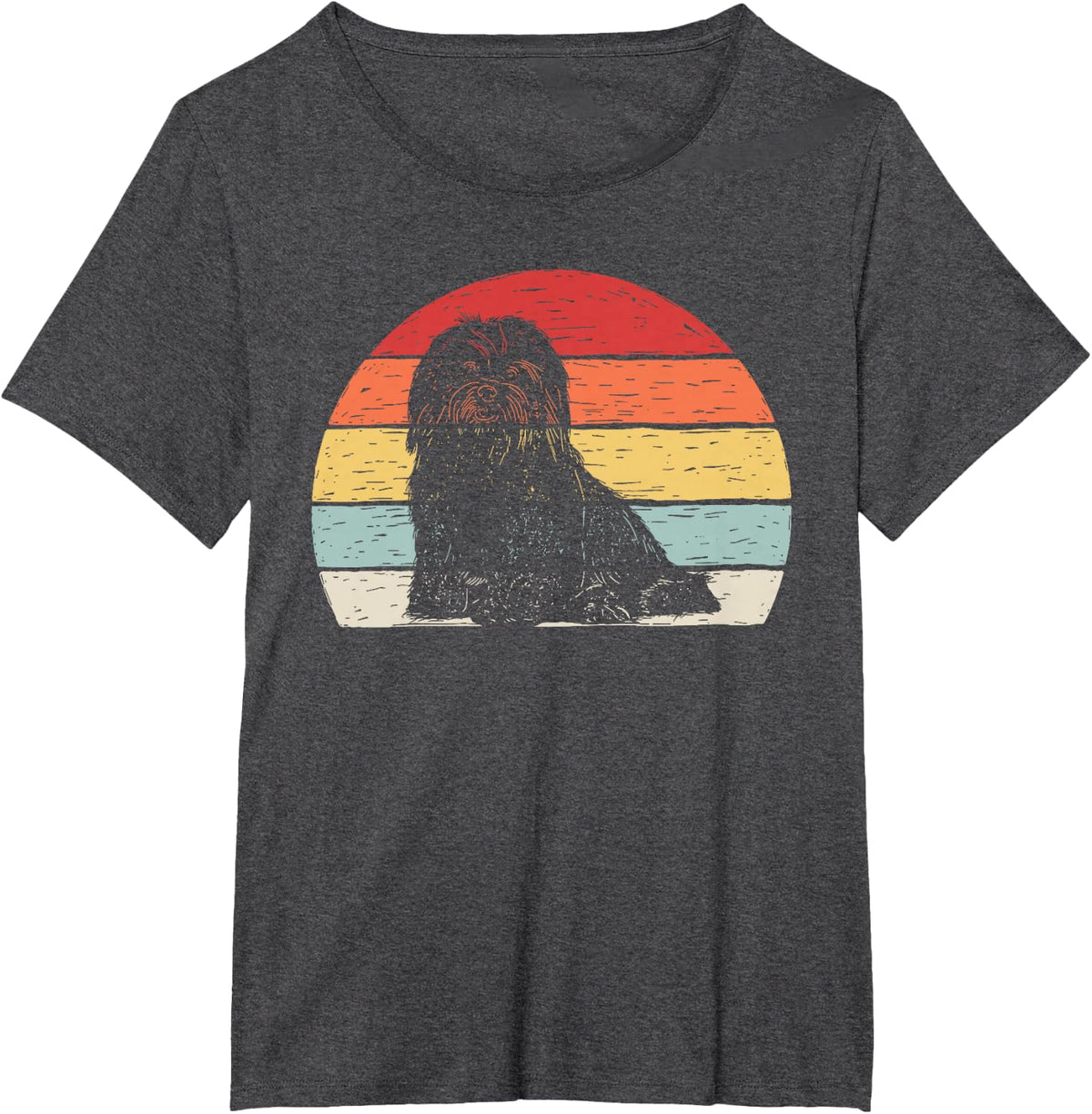 Vintage Retro Havanese Dog T-Shirt - Dark Heather Grey