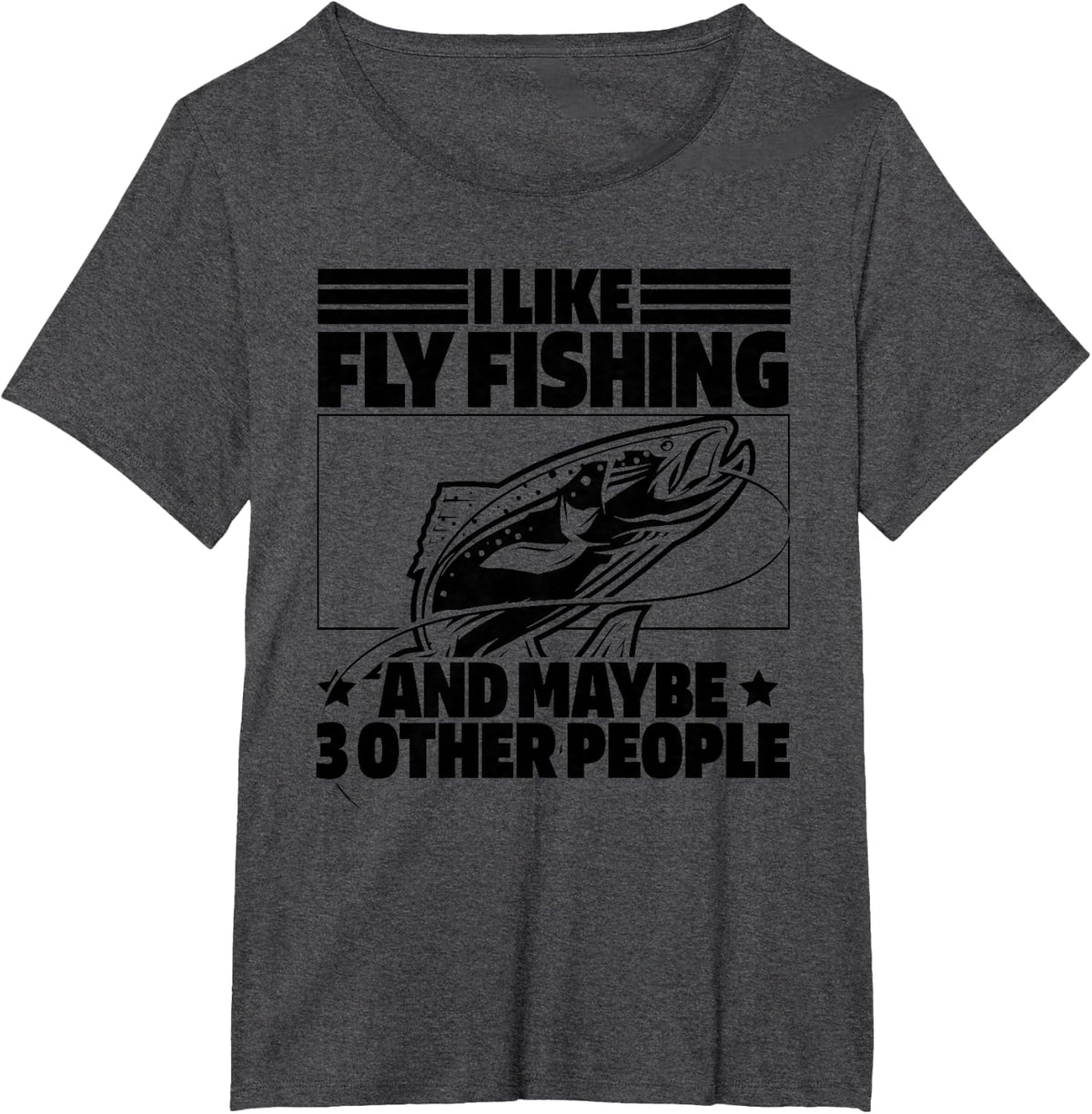 Fly Fishing T-Shirt - Dark Heather Grey