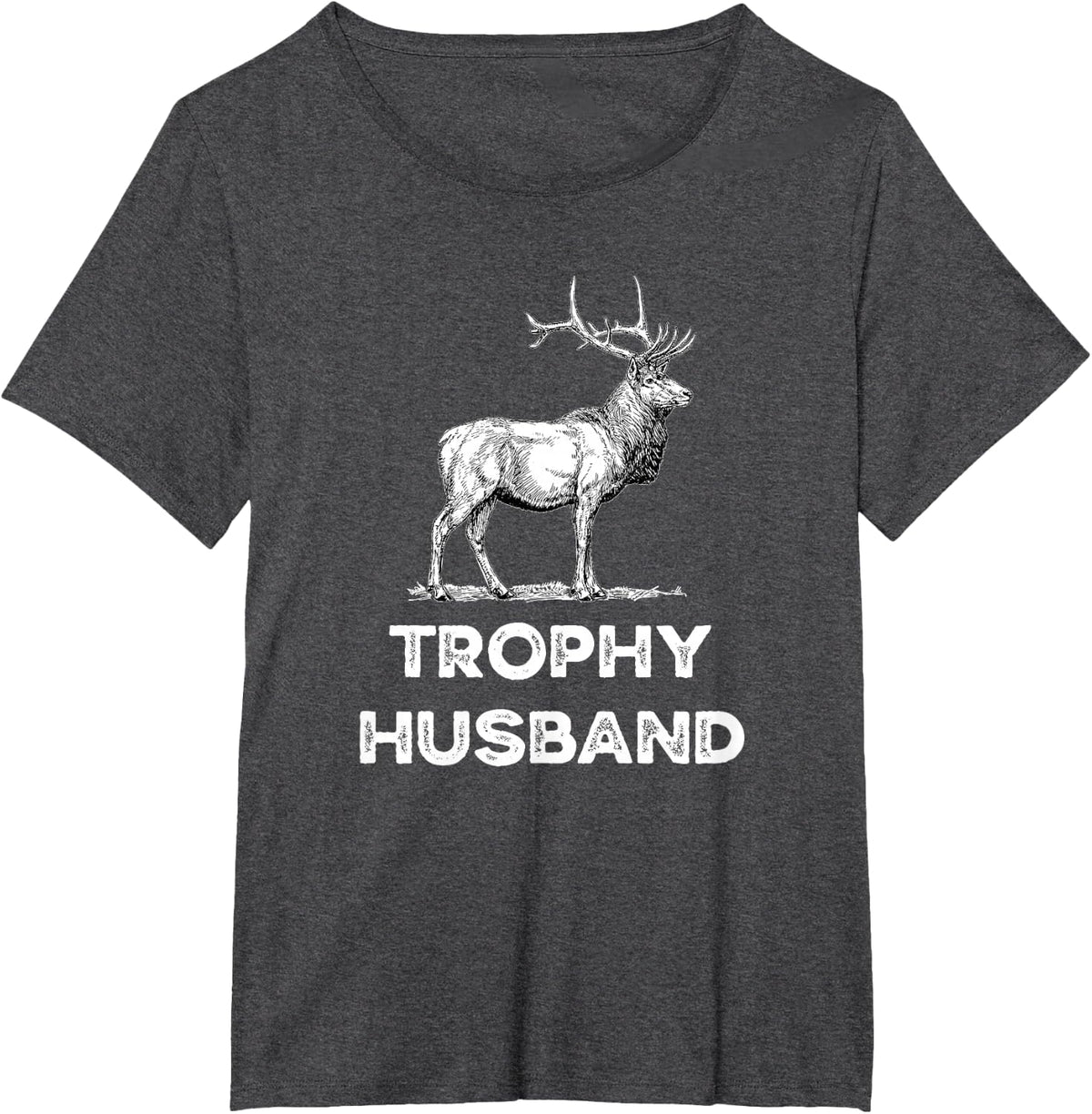 Men's Trophy Buck Father's Day Design for Husband T-Shirt - Dark Heather Grey