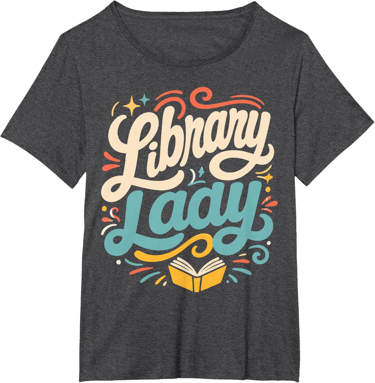 Library Lady Woman Librarian T-Shirt - Dark Heather Grey