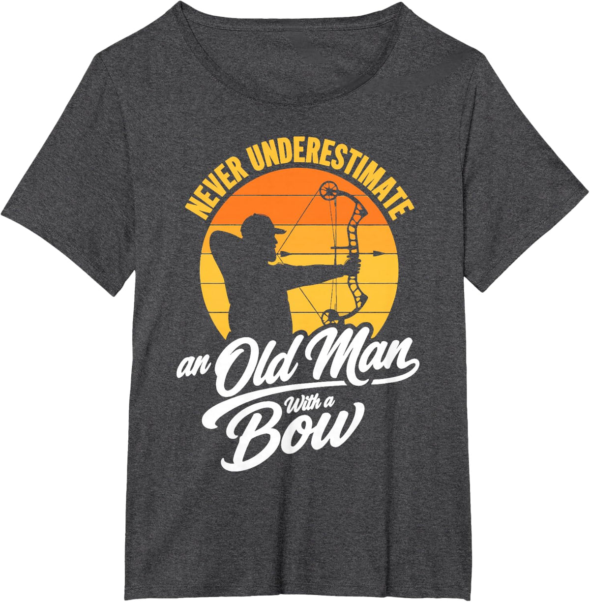Bow Elk Hunting Bull Elk Hunter T-Shirt - Dark Heather Grey