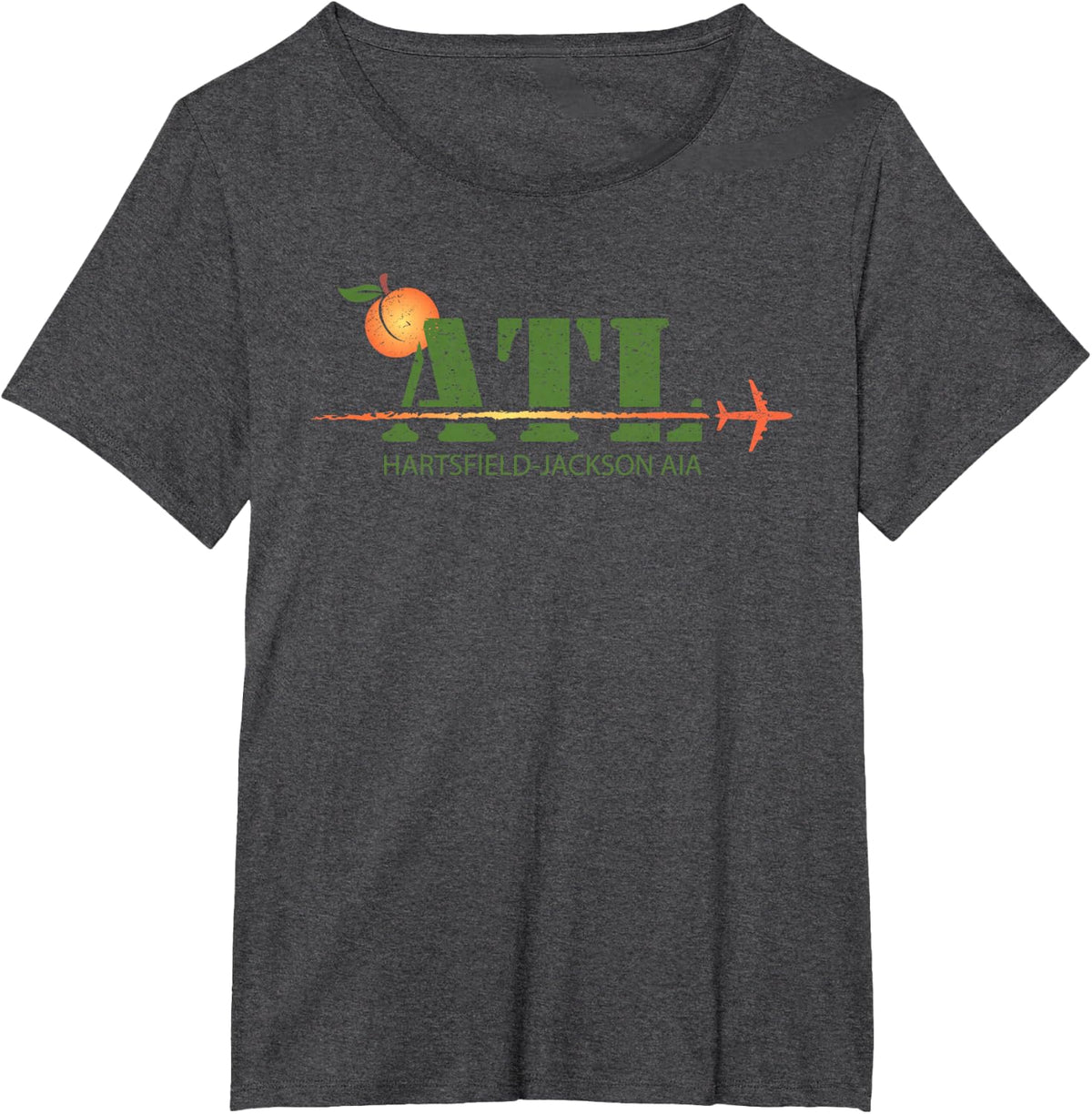 Atlanta Peach ATL Georgia Airport Code T-Shirt - Dark Heather Grey
