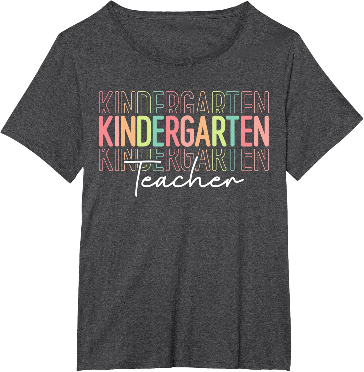 Team Kindergarten Teacher T-Shirt Women Hello Kindergarten Squad Tees Gift - Dark Heather Grey