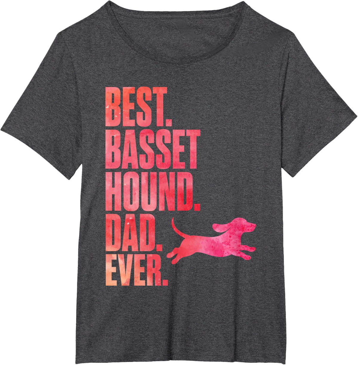 Basset Hound Dad Art for Men Boys Dog Owner Basset Hound Dad T-Shirt - Dark Heather Grey