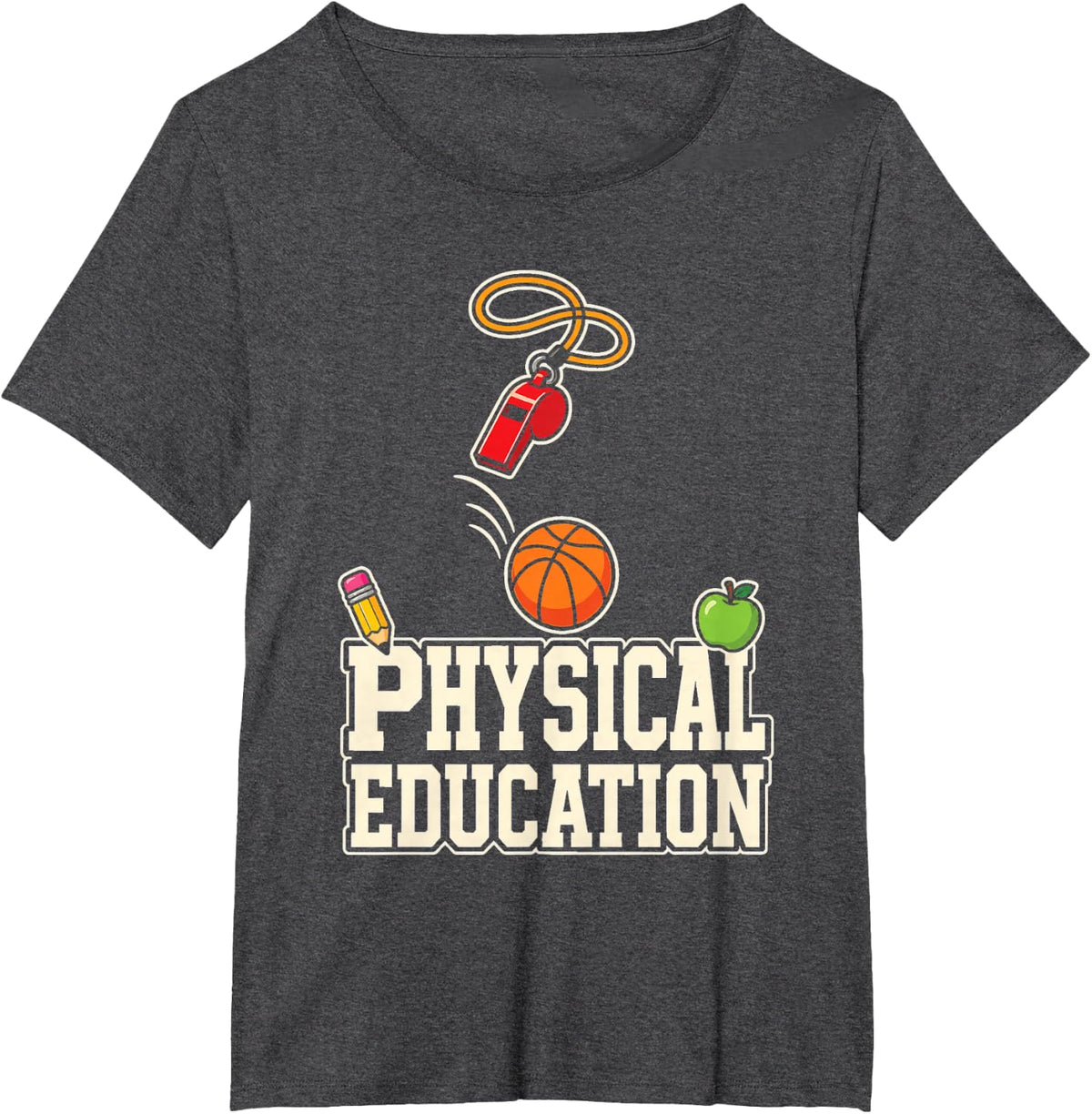 PE Gym Teacher Physical Education Elementary School T-Shirt - Dark Heather Grey