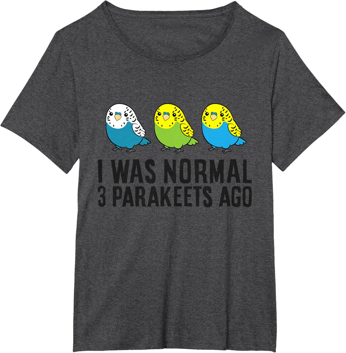 I Was Normal 3 Parakeets Ago T-Shirt - Dark Heather Grey