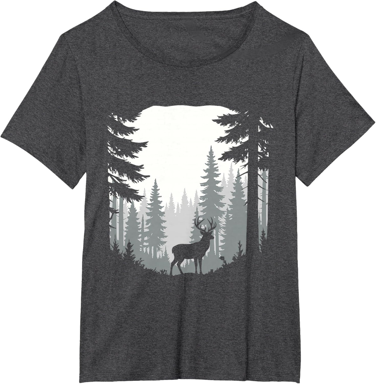 Deer Forest - Buck Hunting Lover Big Game Hunter T-Shirt - Dark Heather Grey