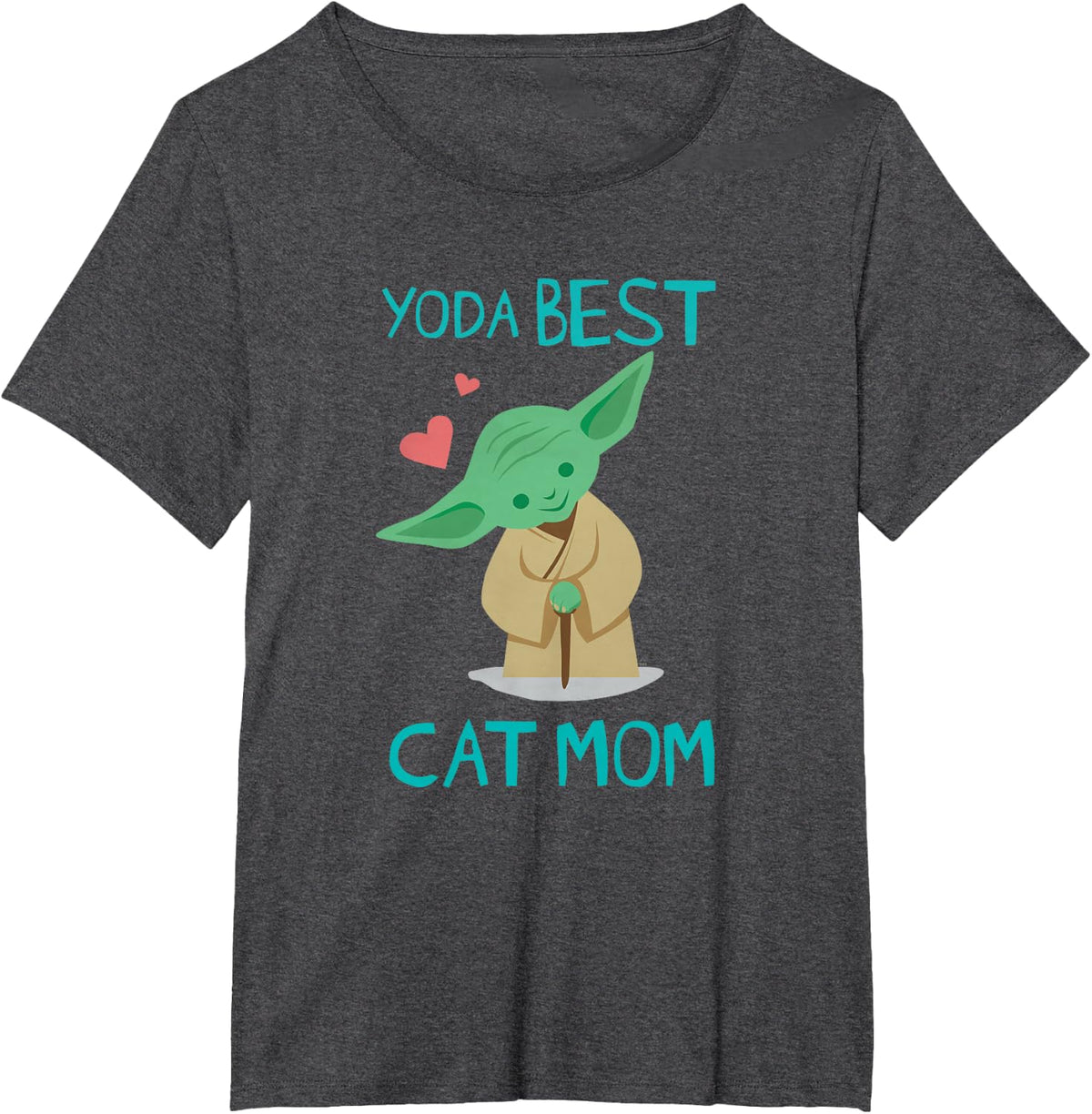 Star Wars Yoda Best Cat Mom Yoda Chibi Portrait Family T-Shirt - Dark Heather Grey