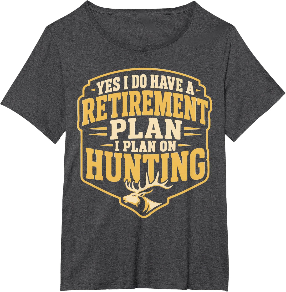 Elk Hunting Retirement Bull Elk Hunter T-Shirt - Dark Heather Grey