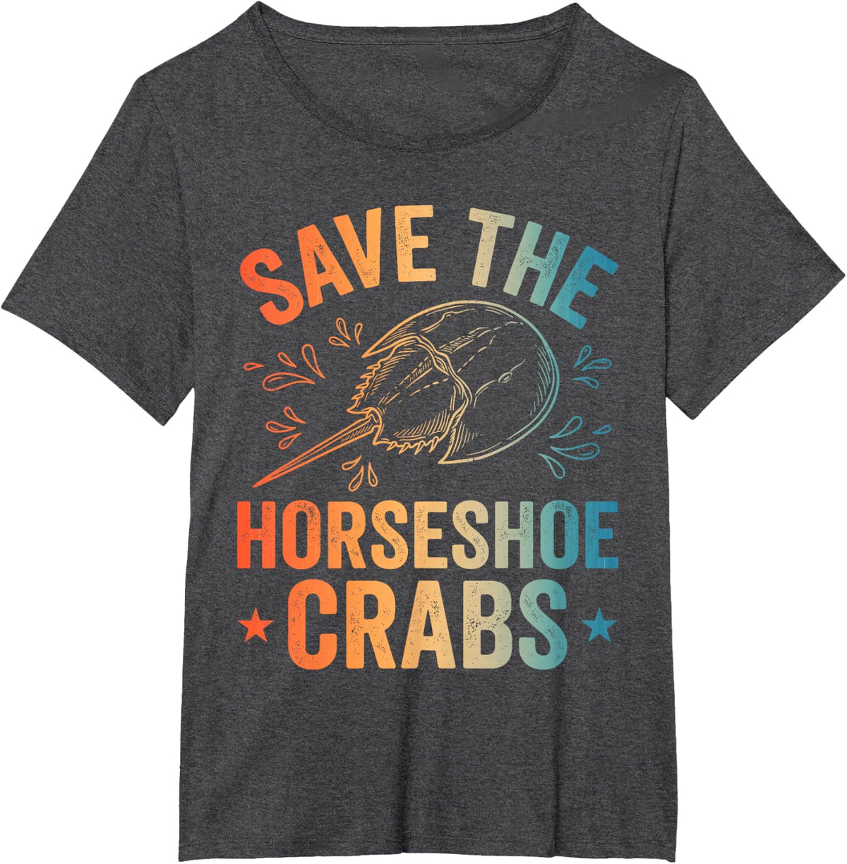 Cool Horseshoe Crab Art for Men Women Kids Horseshoe Crab T-Shirt - Dark Heather Grey