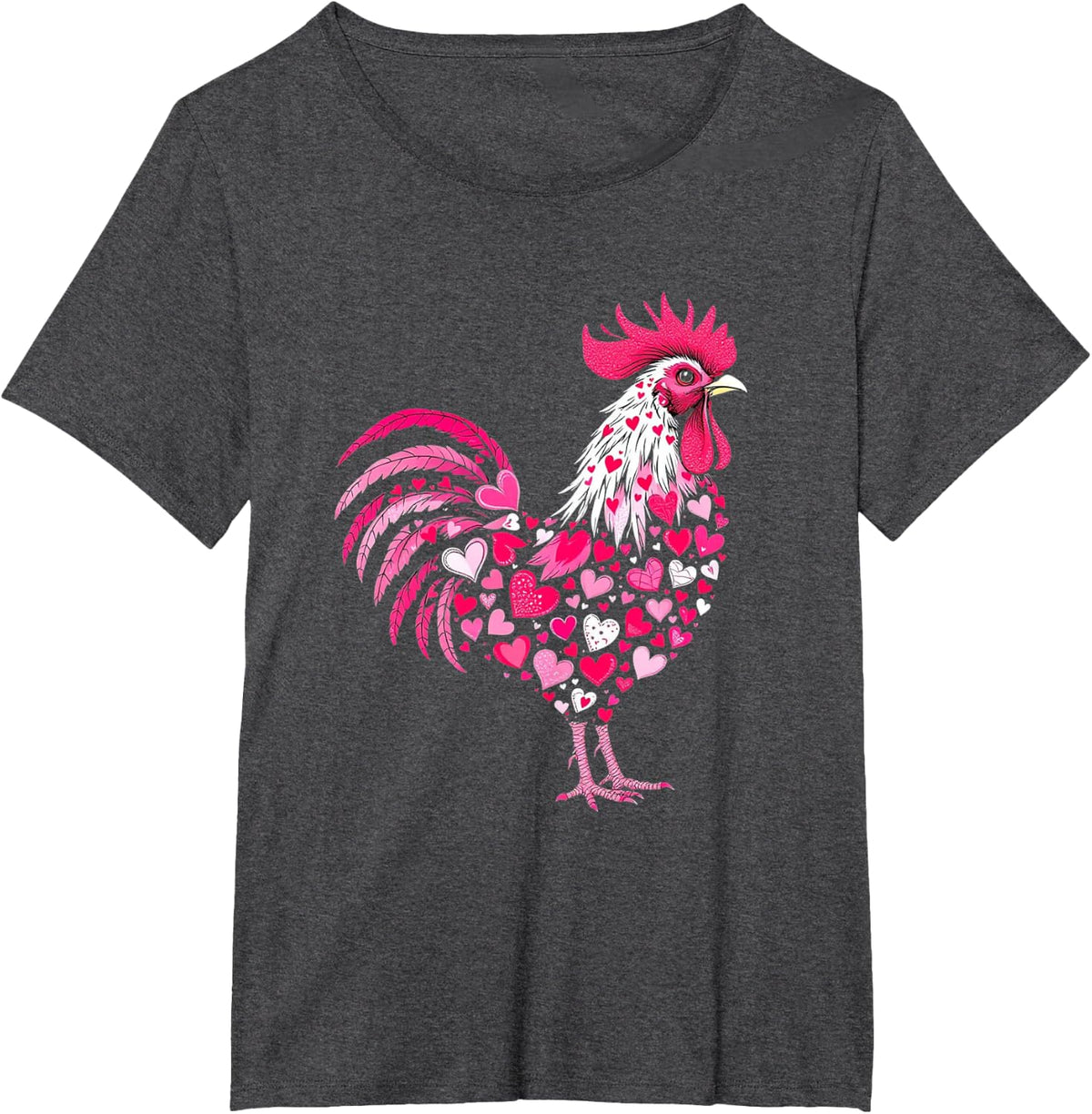 Valentine's Day Love Chickens Heart for farmers T-Shirt - Dark Heather Grey