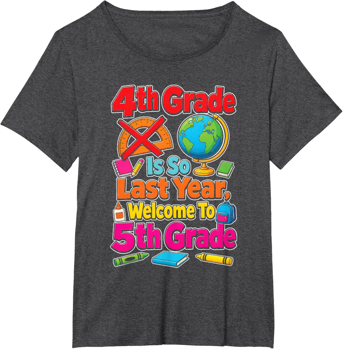 5th Grade First Day 4th is So Last Year Fifth Kids T-Shirt - Dark Heather Grey