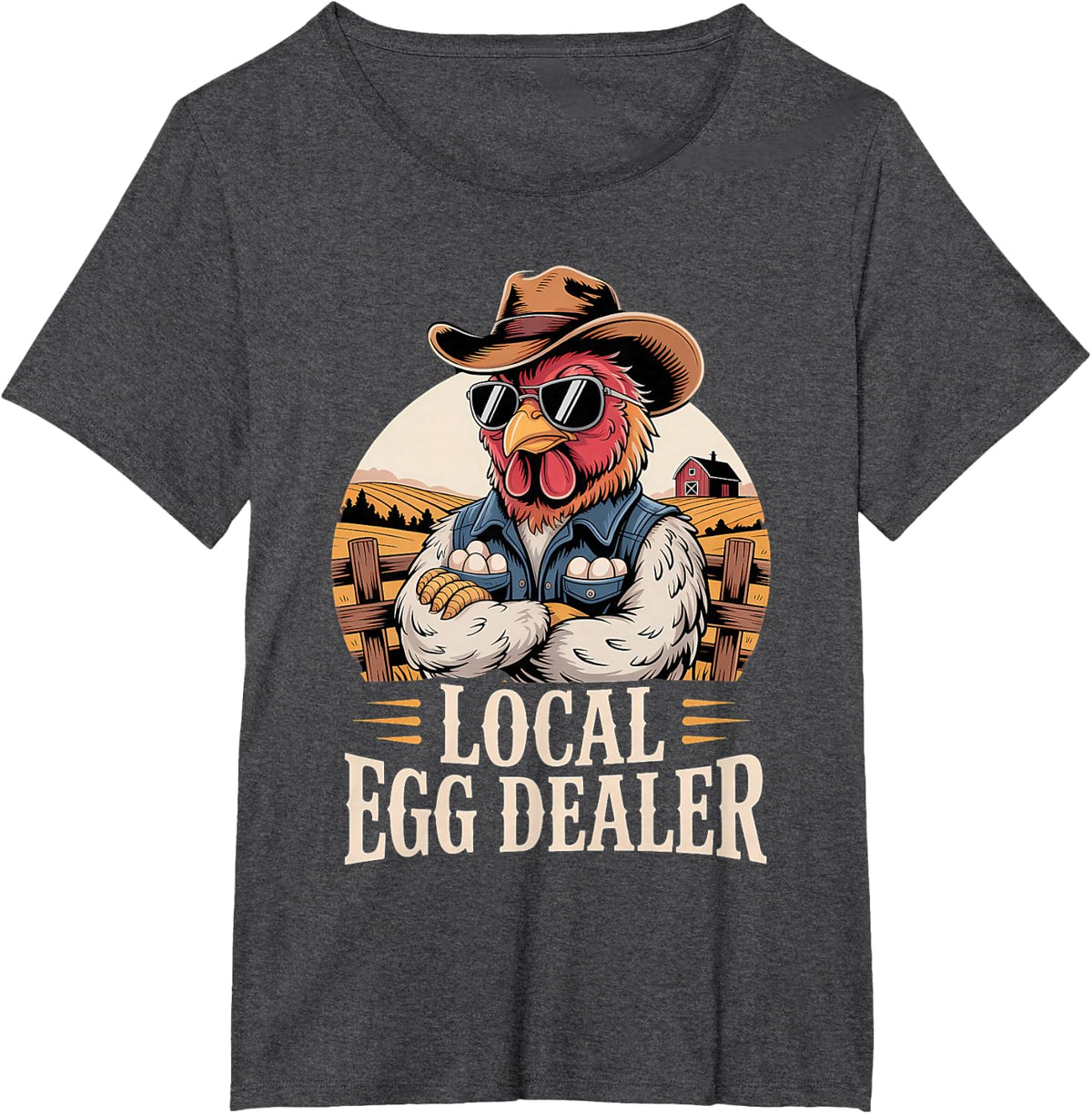 Local Egg Dealer Roster Easter Funny Chicken Farmer T-Shirt - Dark Heather Grey
