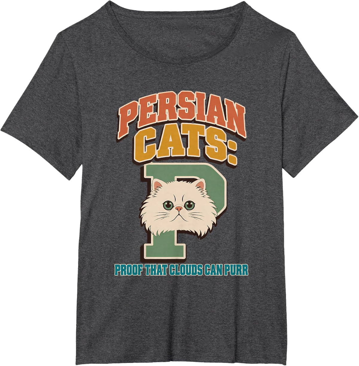 Persian Cats: Proof that Clouds Can Purr Persian Cat T-Shirt - Dark Heather Grey