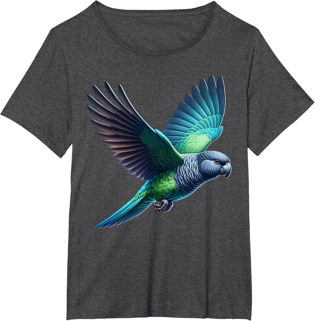 Pionus Parrot Design T-Shirt - Dark Heather Grey