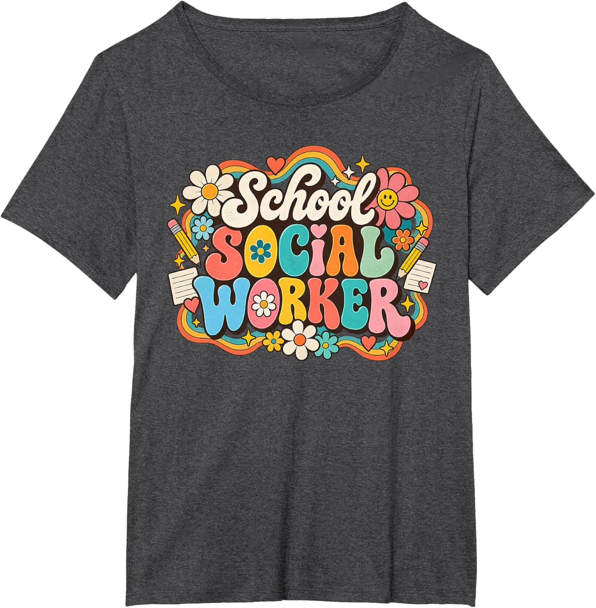 School Social Worker T-Shirt - Dark Heather Grey