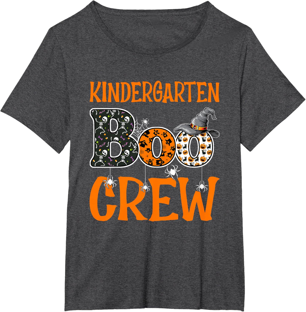 Halloween Kindergarten Boo Crew Kinder Teacher Student T-Shirt - Dark Heather Grey