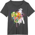 Pink Panther Graffiti Black Line Art T-Shirt - Dark Heather Grey
