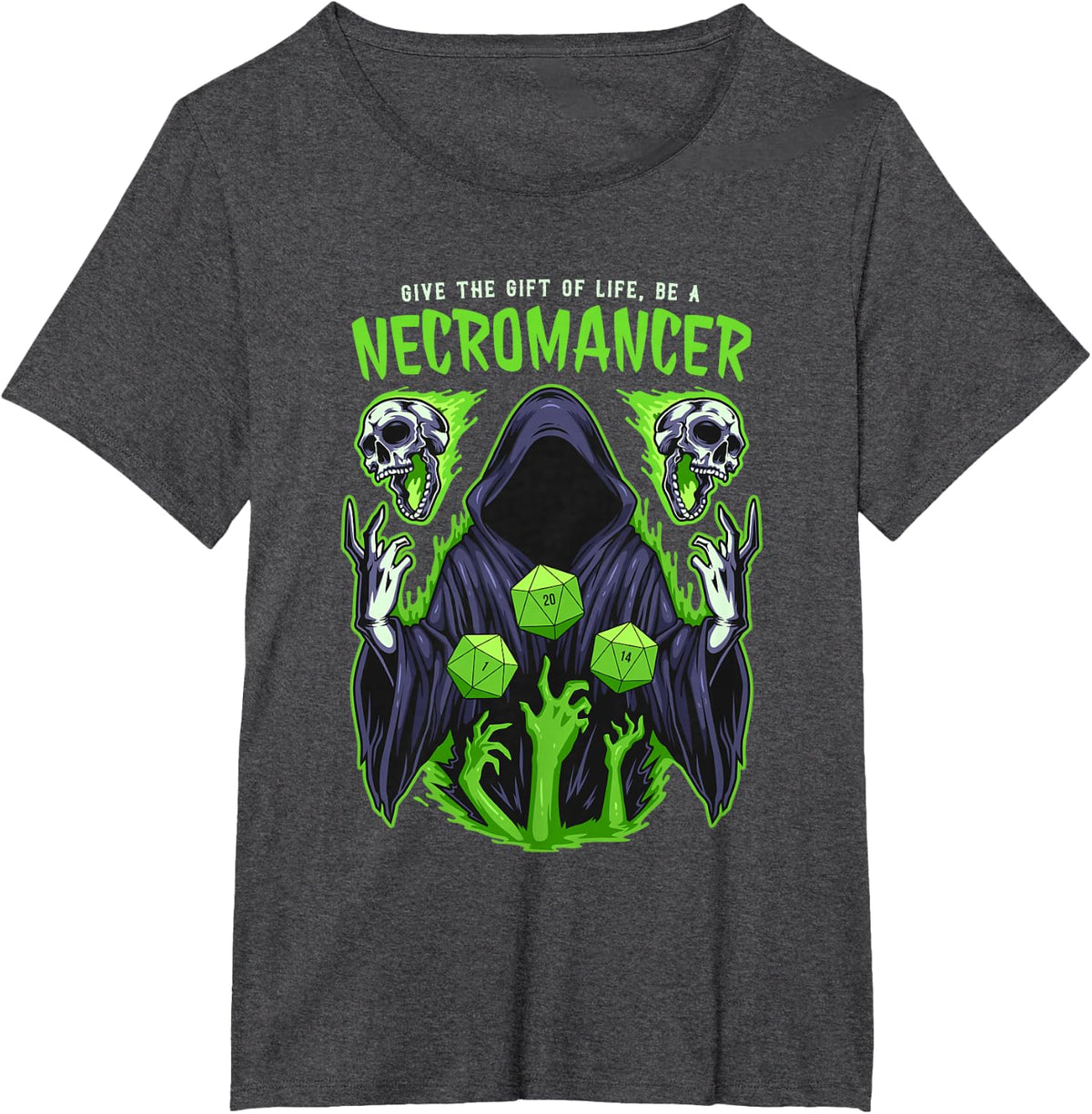 Gift of Life Necromancer Funny D&D Tee RPG Role Playing Game T-Shirt - Dark Heather Grey