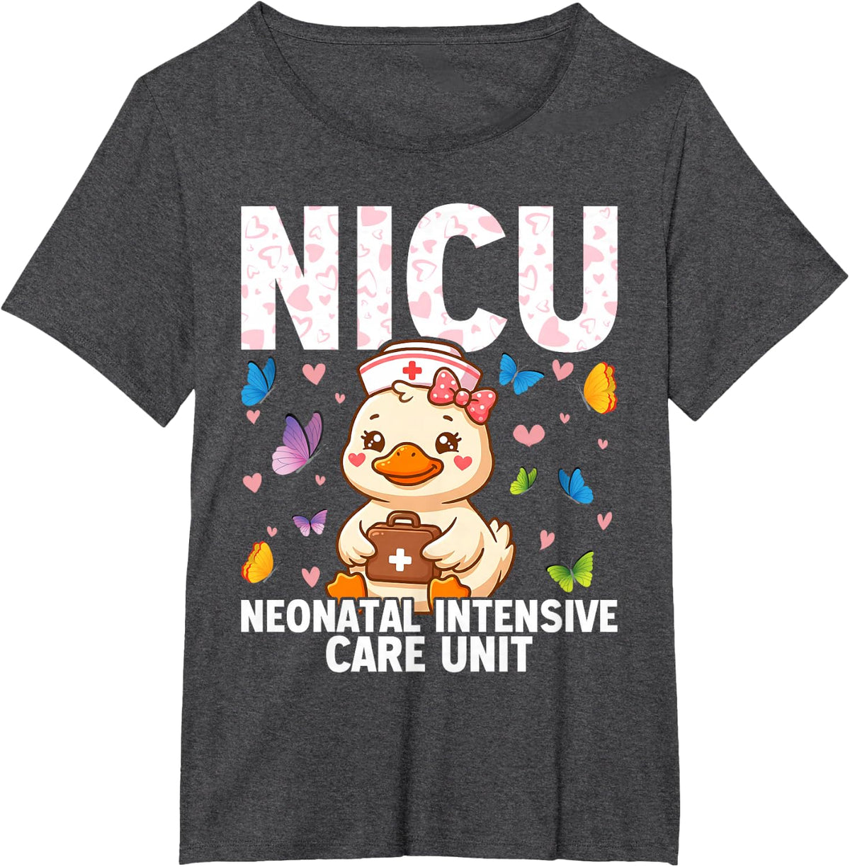 NICU Nurse Goose Neonatal Intensive Care Unit Nurses T-Shirt - Dark Heather Grey