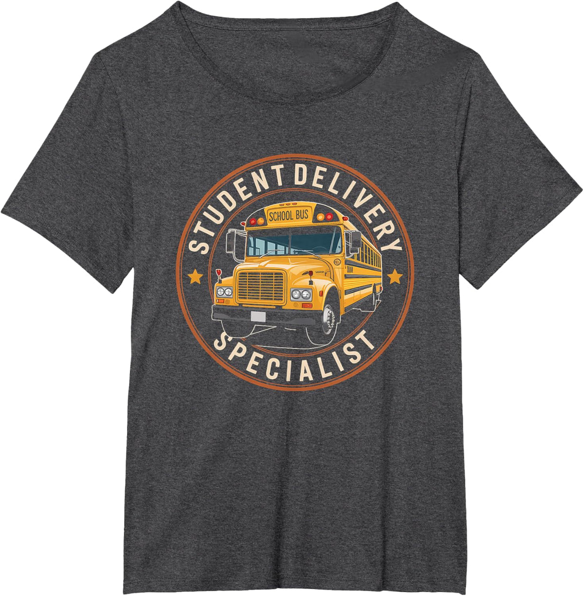 Student Delivery Specialist Vintage School Bus Driver T-Shirt - Dark Heather Grey
