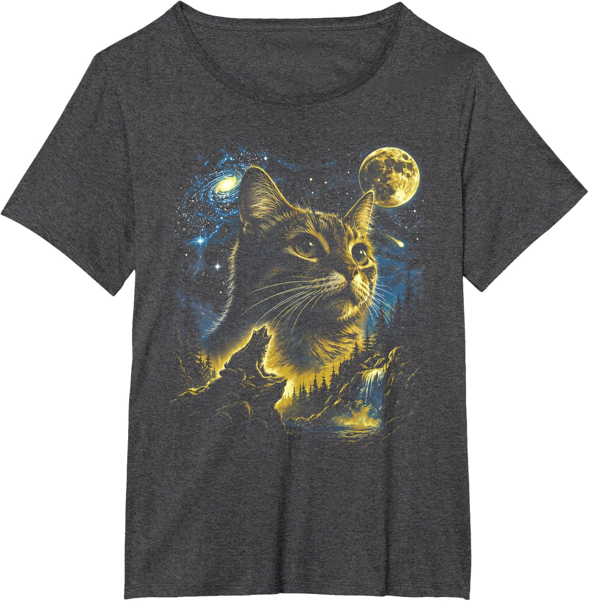 Cosmic Night Nature Graphic T-Shirt - Dark Heather Grey