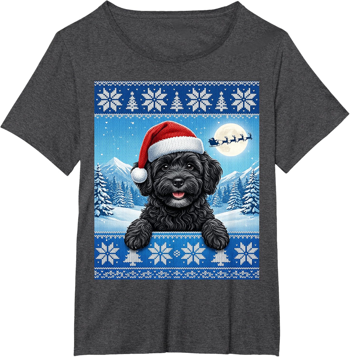 Black Havanese Puppy Dog T-Shirt - Dark Heather Grey