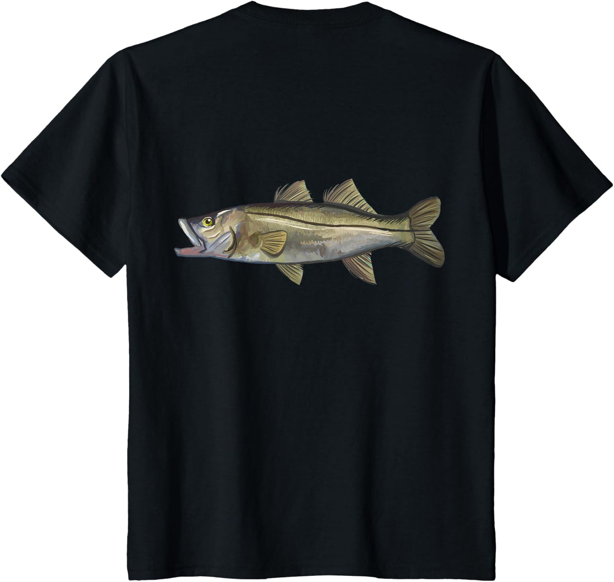 BACK PRINT Snook Fishing | Common Snook T-Shirt - Black