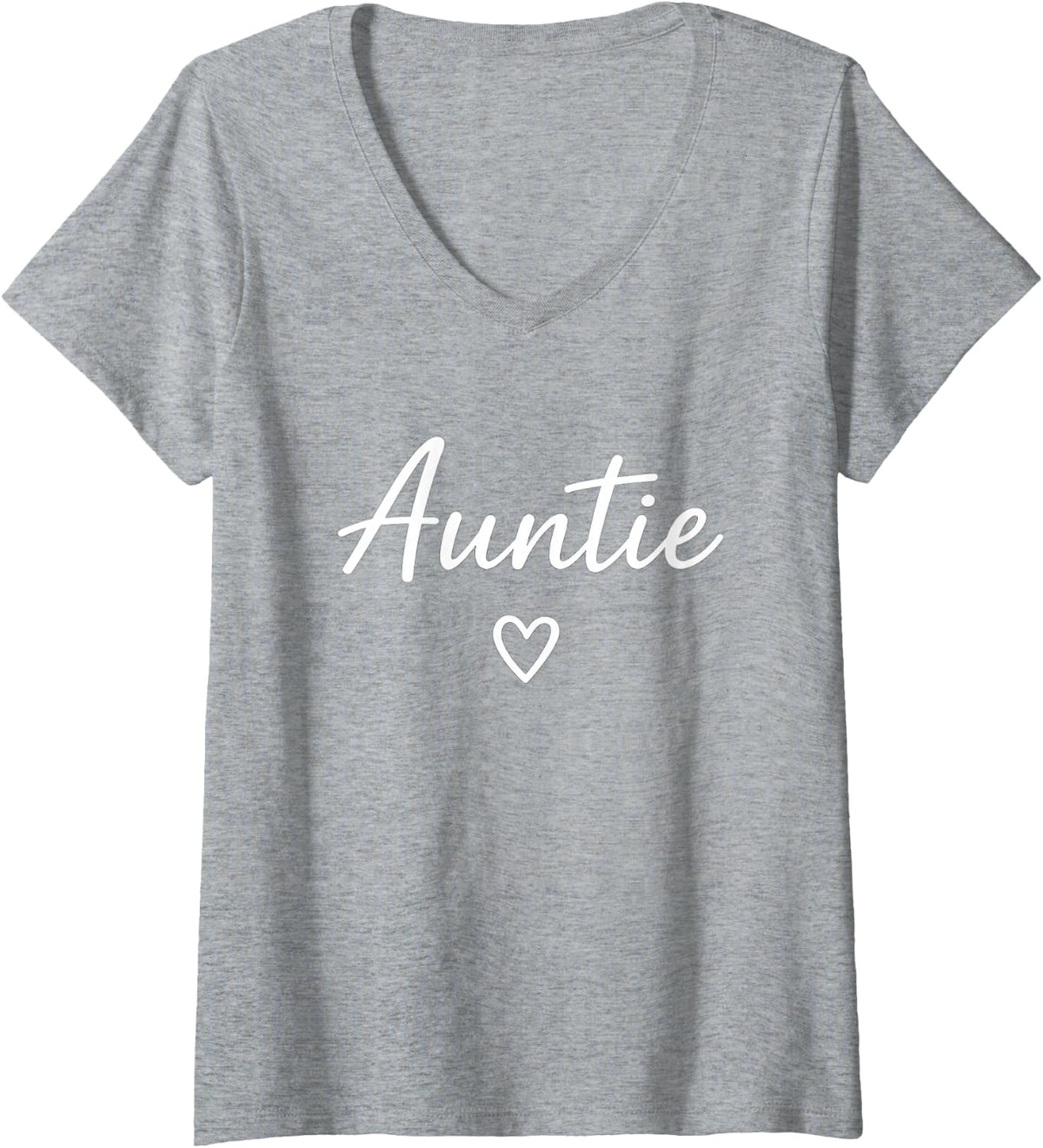 Womens Auntie V-Neck T-Shirt - Heather Grey
