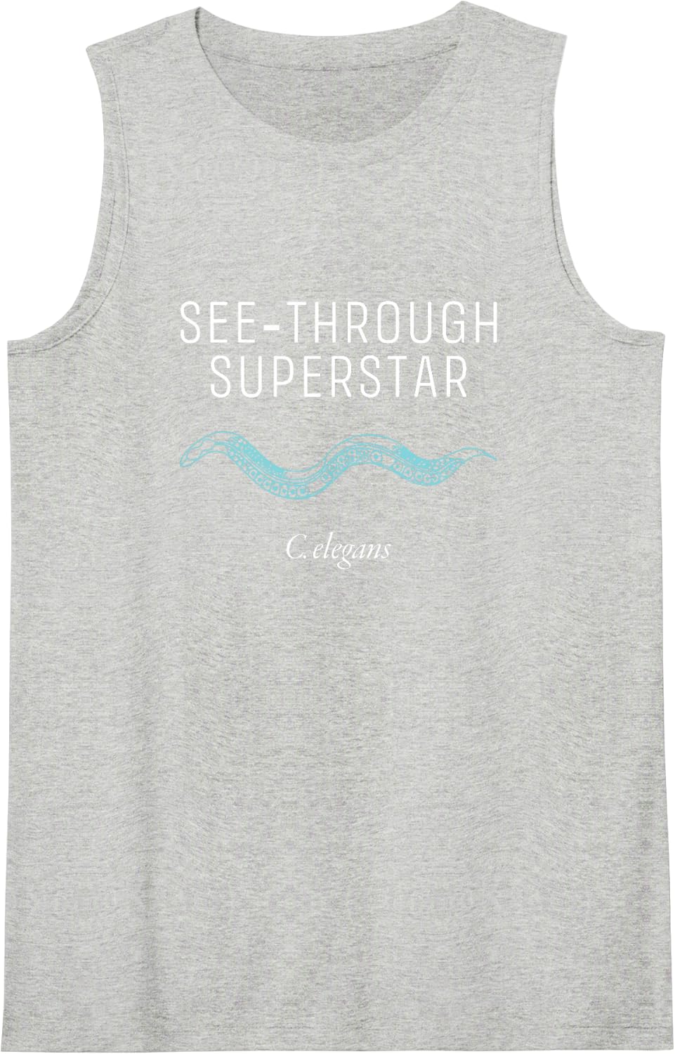 See Through Superstar Biology Bacteria C Elegans Sleeveless Tank Top - Heather Grey