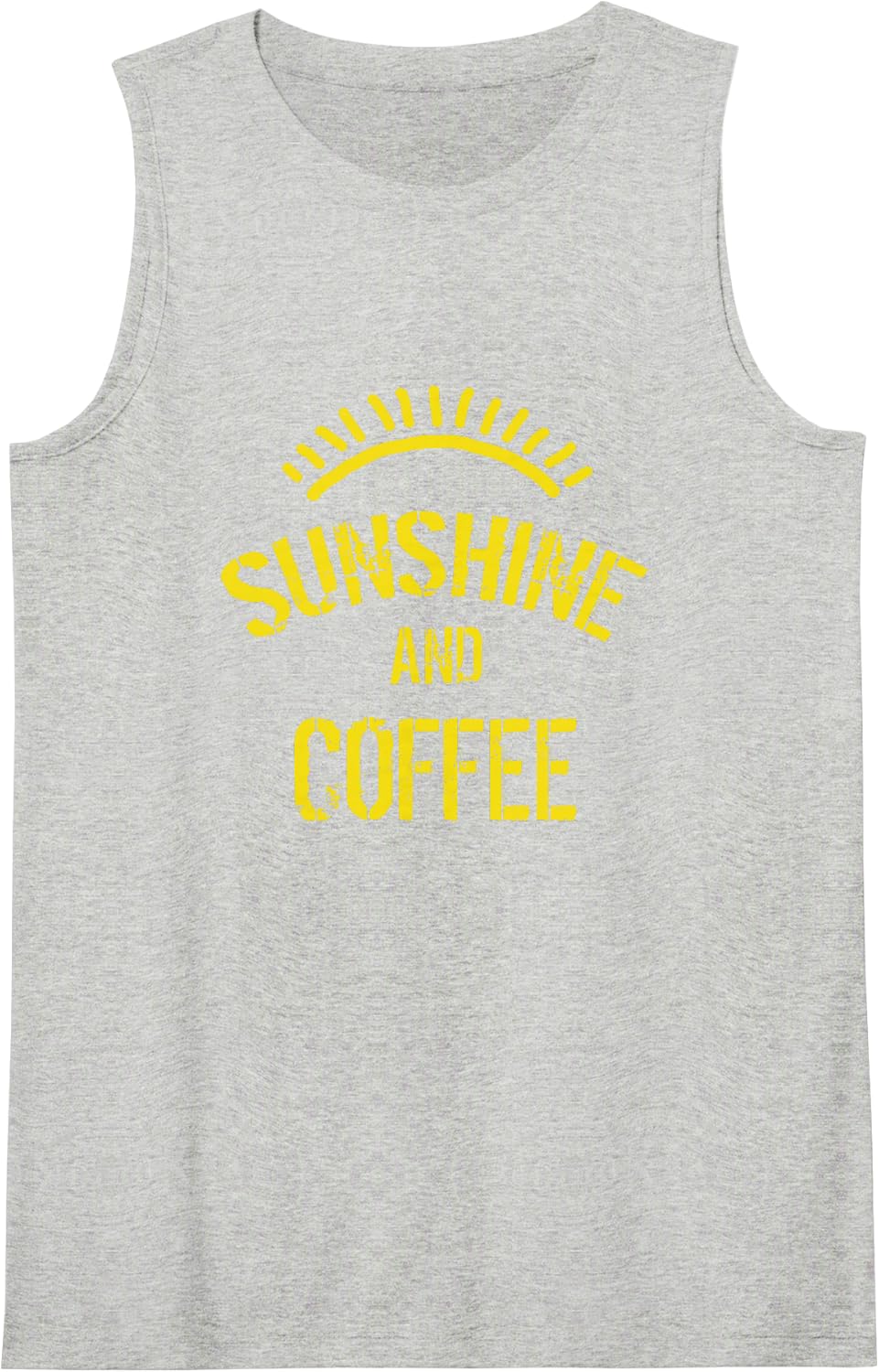 Sunshine and Coffee Funny Sleeveless Tank Top - Heather Grey