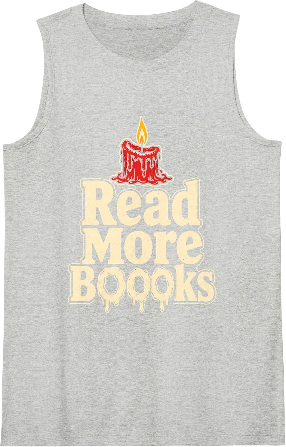 Librarian Read More Boooks Vintage Candle Elementary Gift Sleeveless Tank Top - Heather Grey
