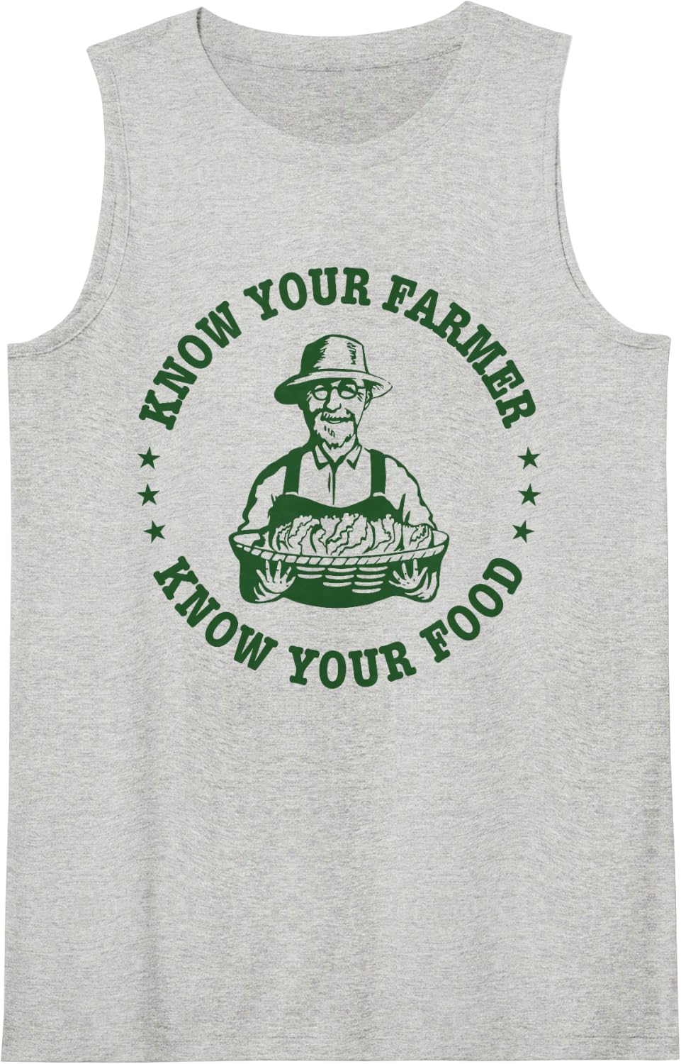 Know Your Farmer Fresh Local Harvest Sleeveless Tank Top - Heather Grey