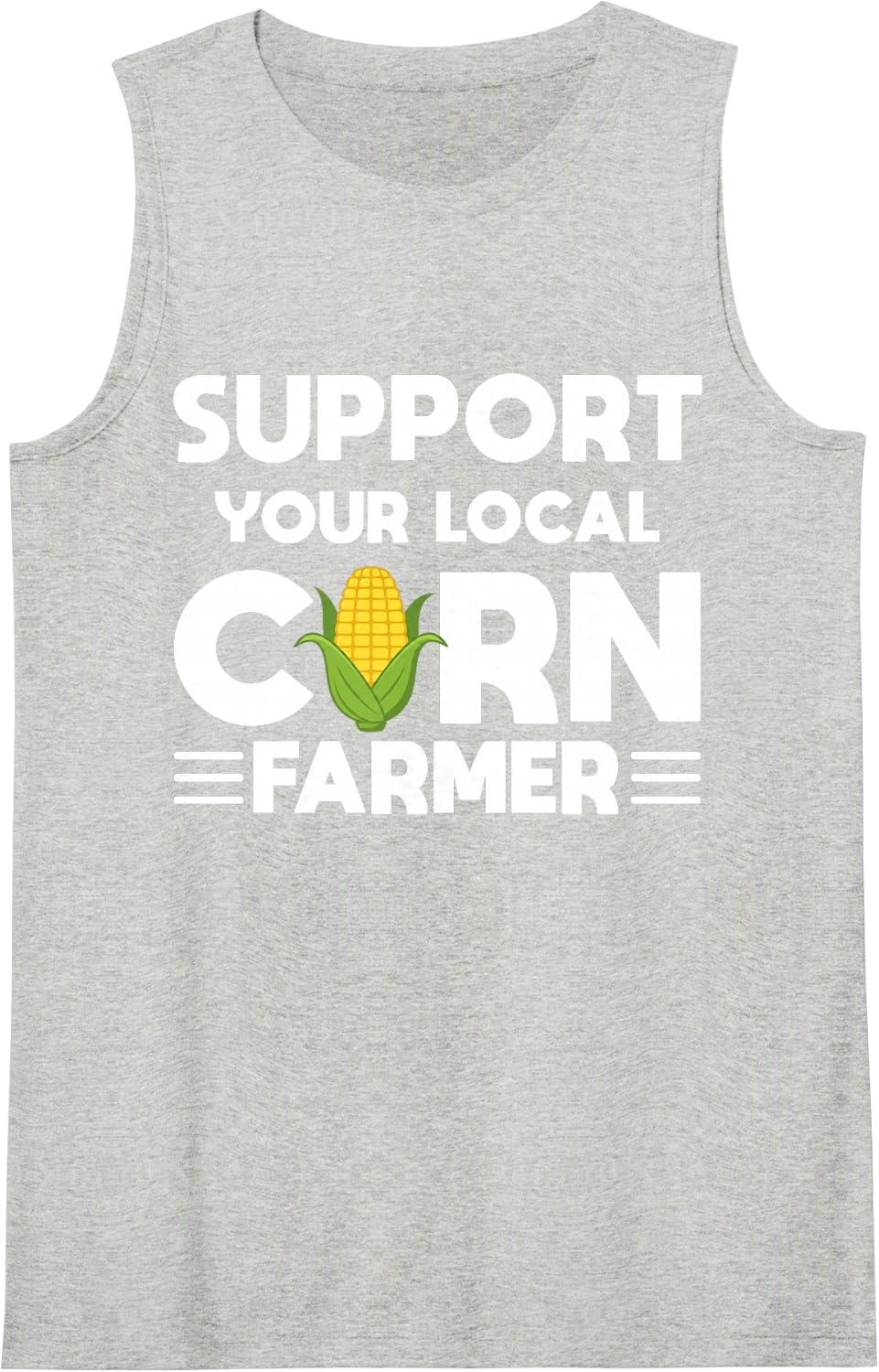 Support Your Local Corn Farmer Maize Corn Grower Harvest Sleeveless Tank Top - Heather Grey
