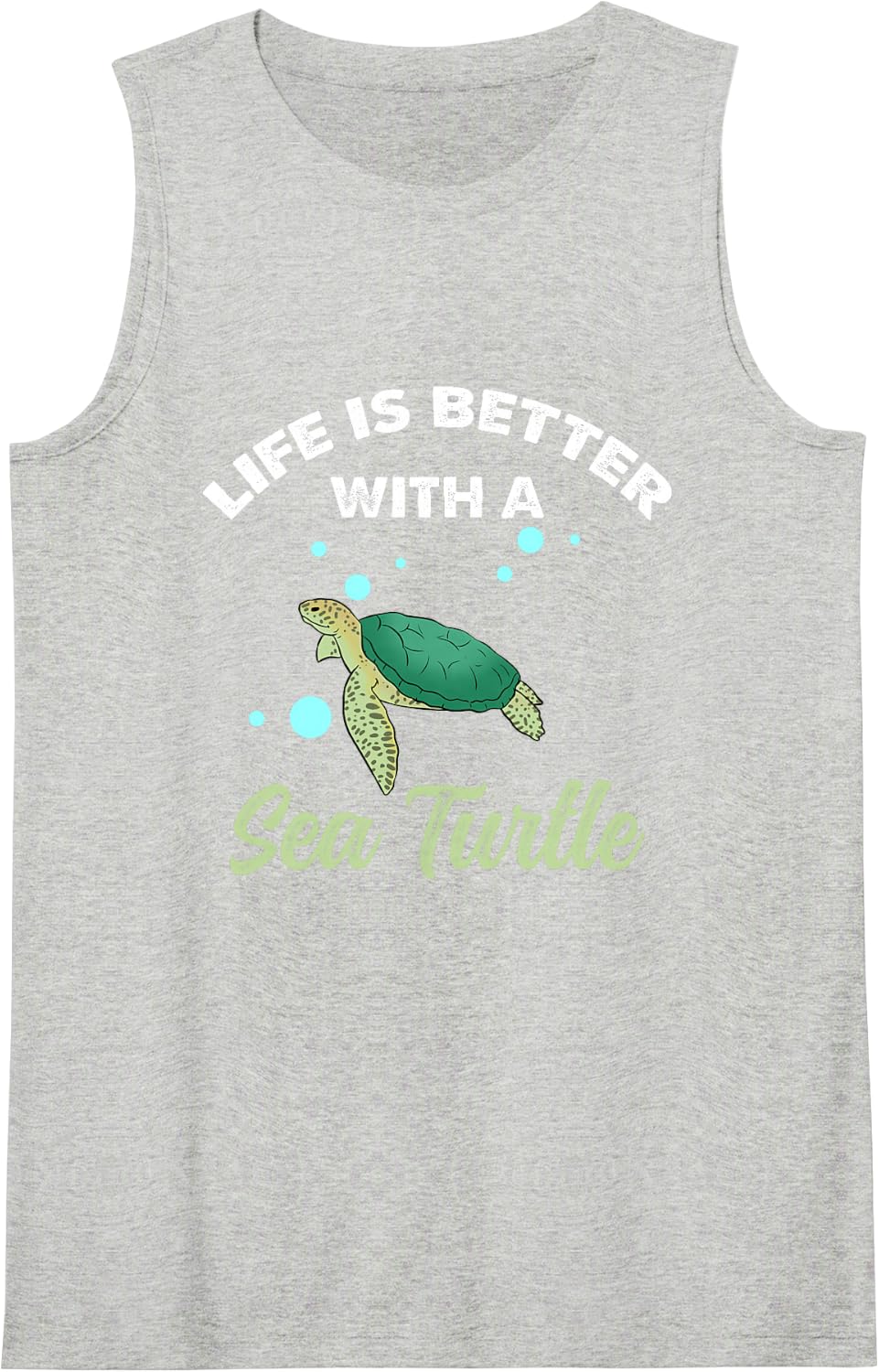 Life is Better with A Sea Turtle Sleeveless Tank Top - Heather Grey