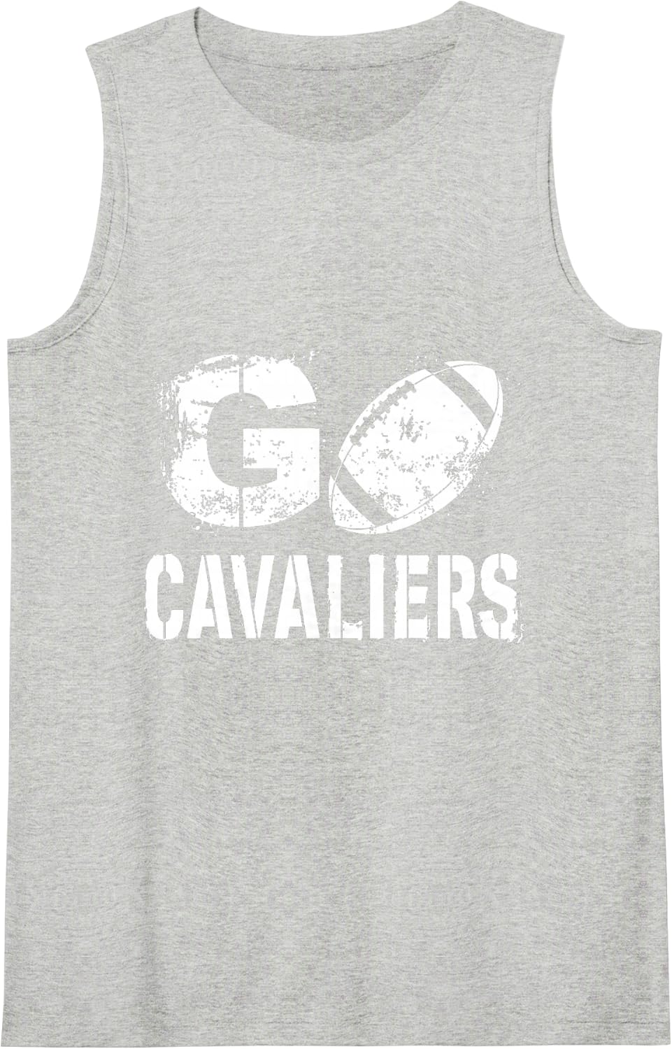 Go Cavaliers Football Vintage Grunge Sleeveless Tank Top - Heather Grey