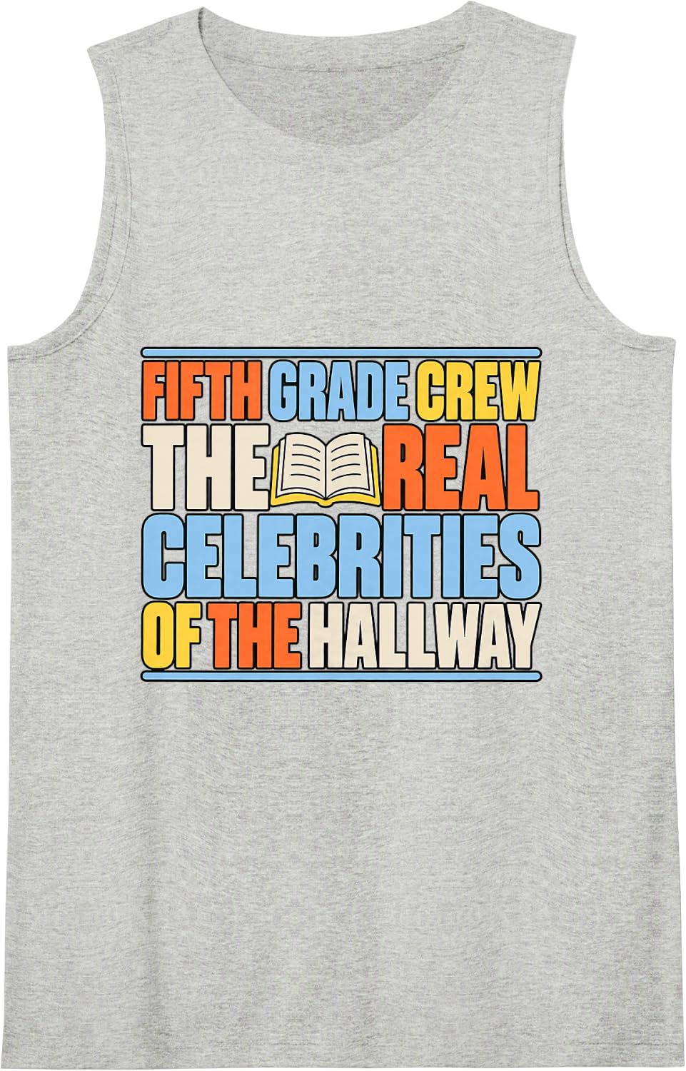 Fifth Grade Crew Vintage Back to School Sleeveless Tank Top - Heather Grey