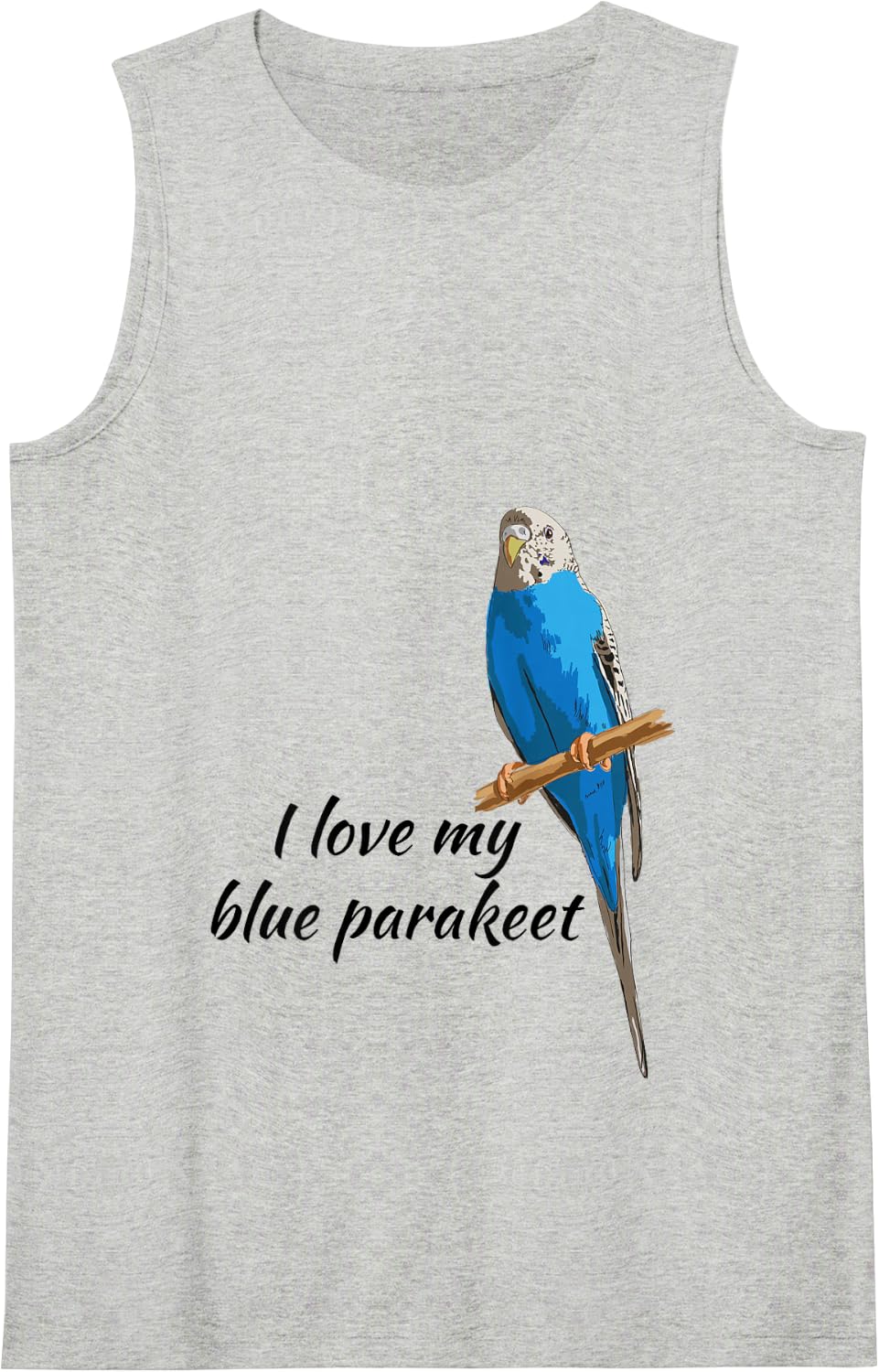 I Love My Blue Parakeet, for Parakeet Owners Tank Top - Heather Grey