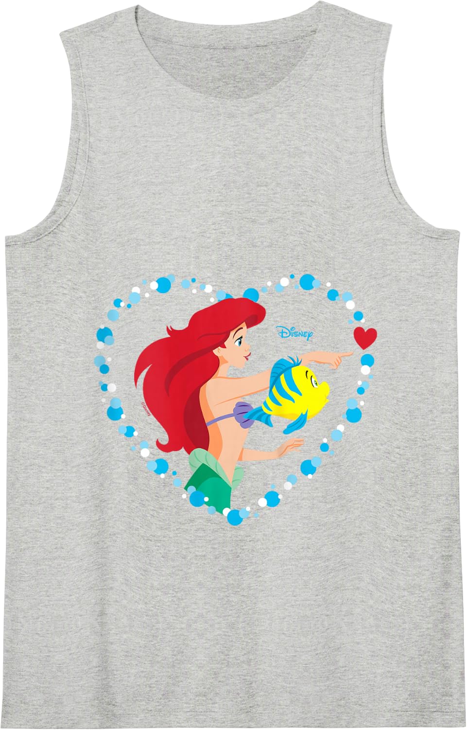 Disney Princess - Ariel Heart Valentine's Day Tank Top - Heather Grey