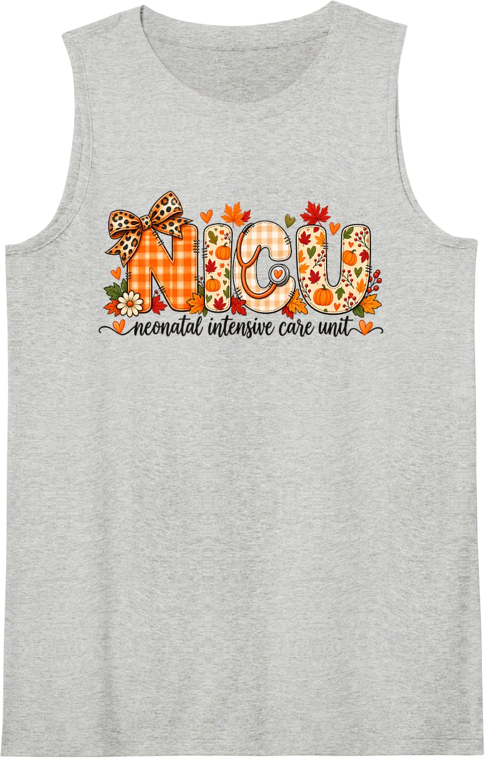 Nurse NICU Team RN Neonatal Intensive Care Unit Sleeveless Tank Top - Heather Grey