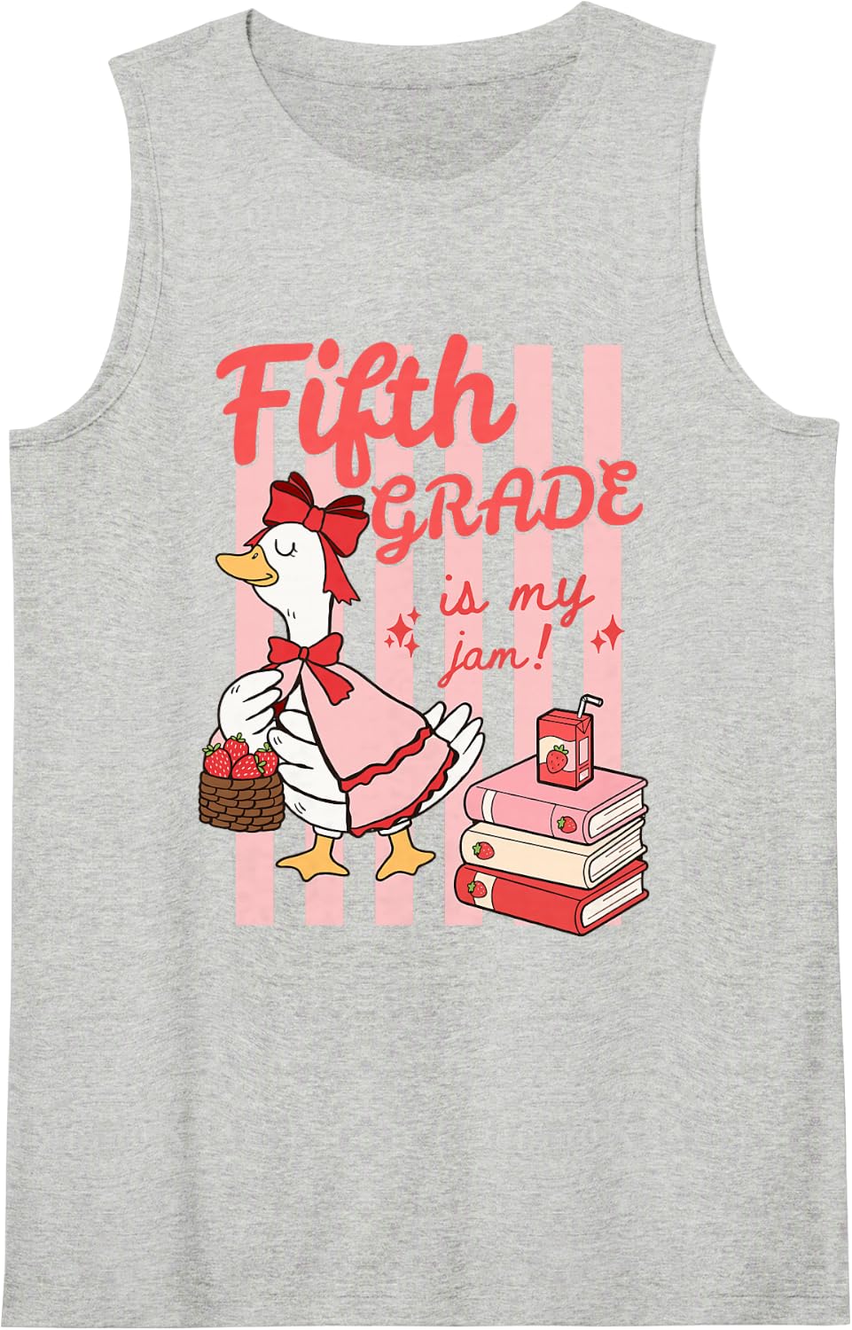Fifth Grade is My Jam Silly Goose Teacher Back to School Tank Top - Heather Grey