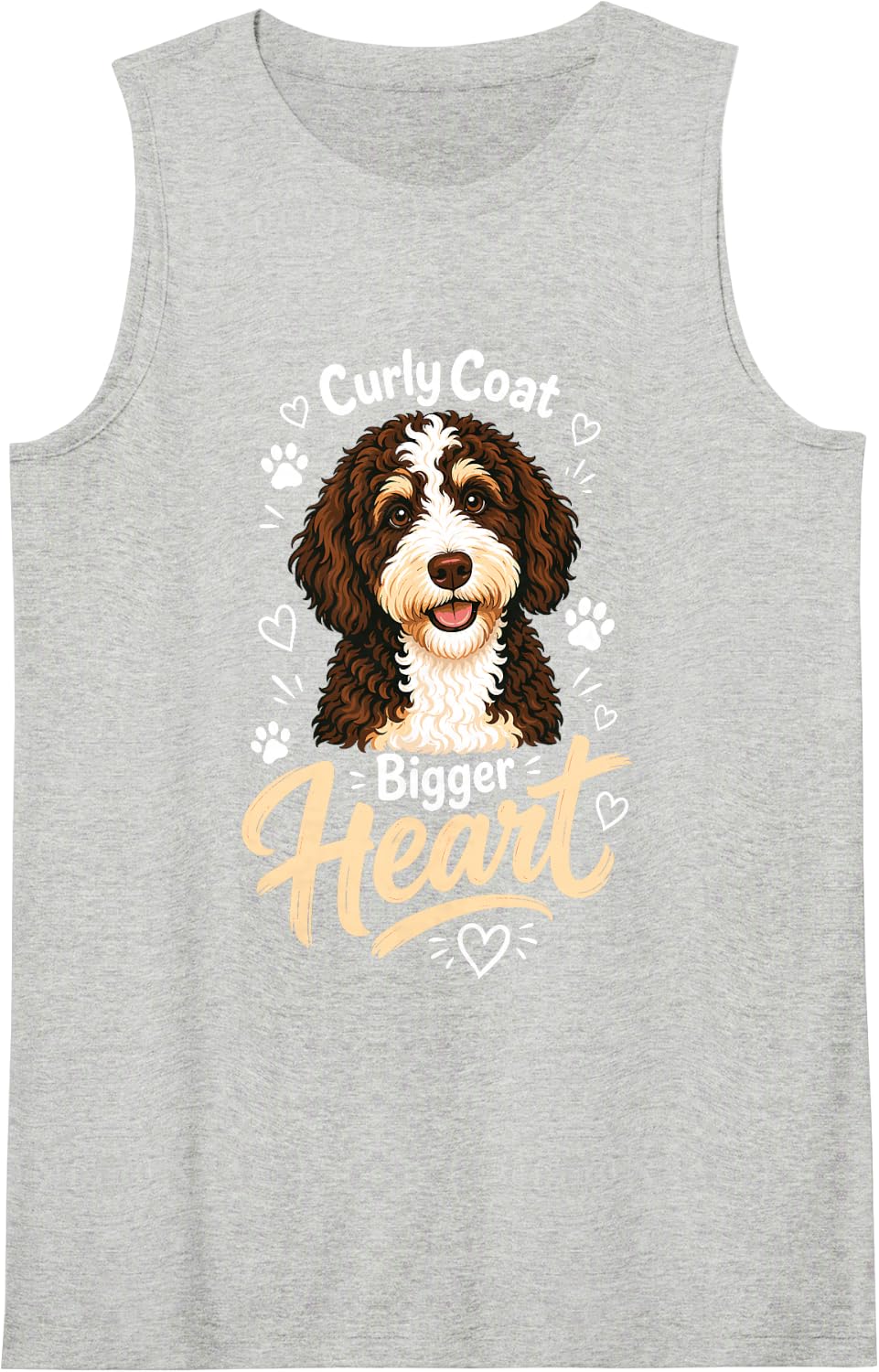 Bernedoodle Dog Breed Heart Sleeveless Tank Top - Heather Grey