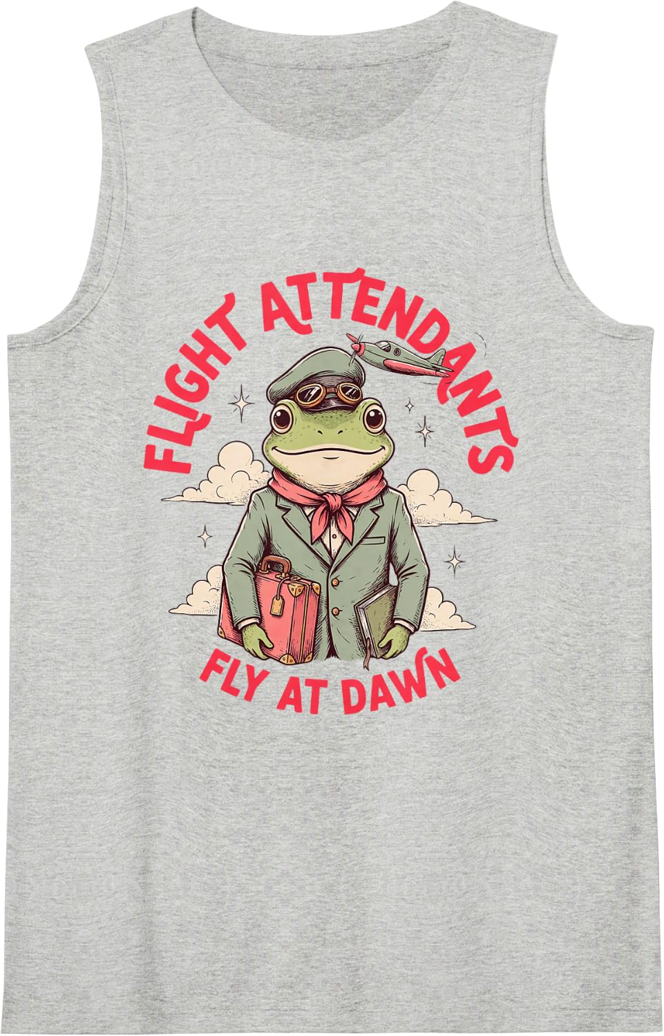 Flight Attendant Air Hostess Stewardess Aviation Sleeveless Tank Top - Heather Grey