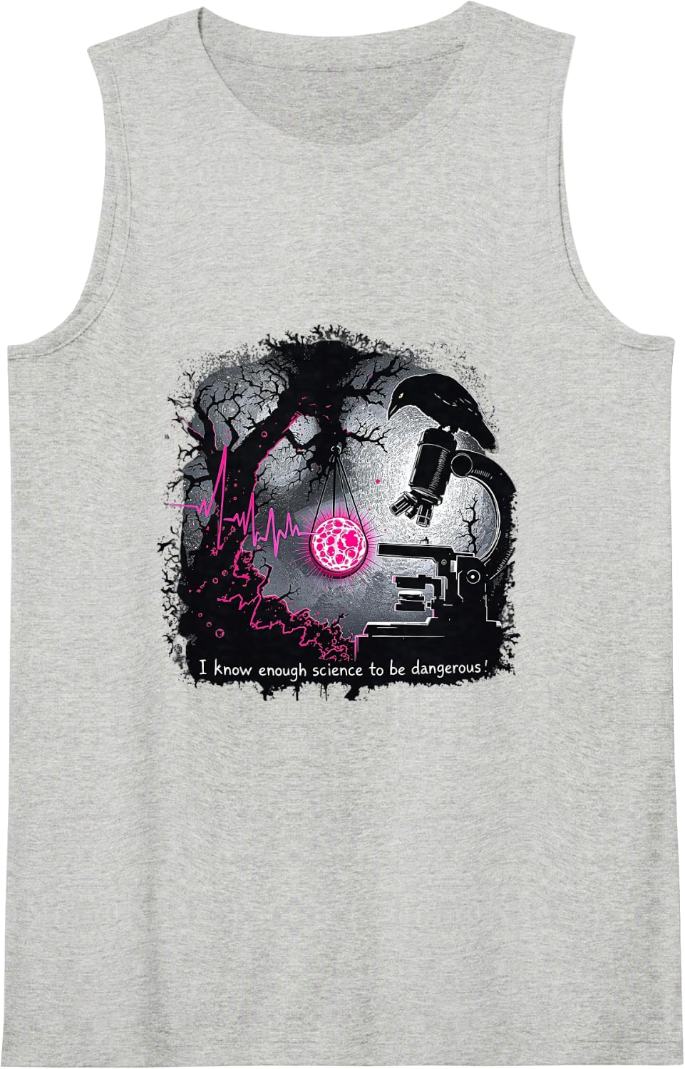 I Know Enough Science to Be Dangerous – STEM Goth Design Sleeveless Tank Top - Heather Grey