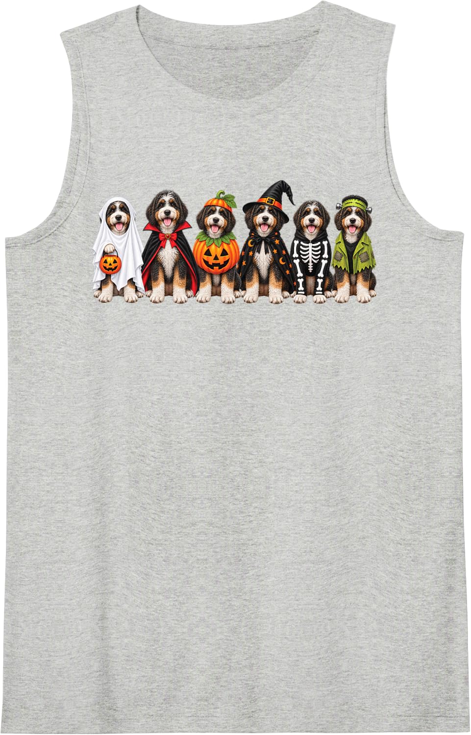 Funny Bernedoodle Halloween Costume Tank Top - Heather Grey
