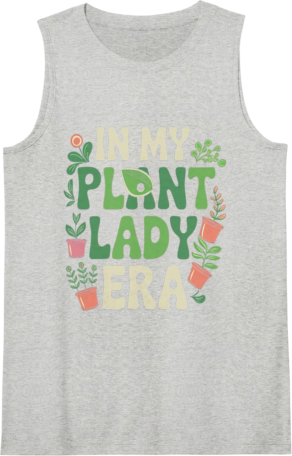 in My Plant Lady Era Funny Gardening Plant Sleeveless Tank Top - Heather Grey