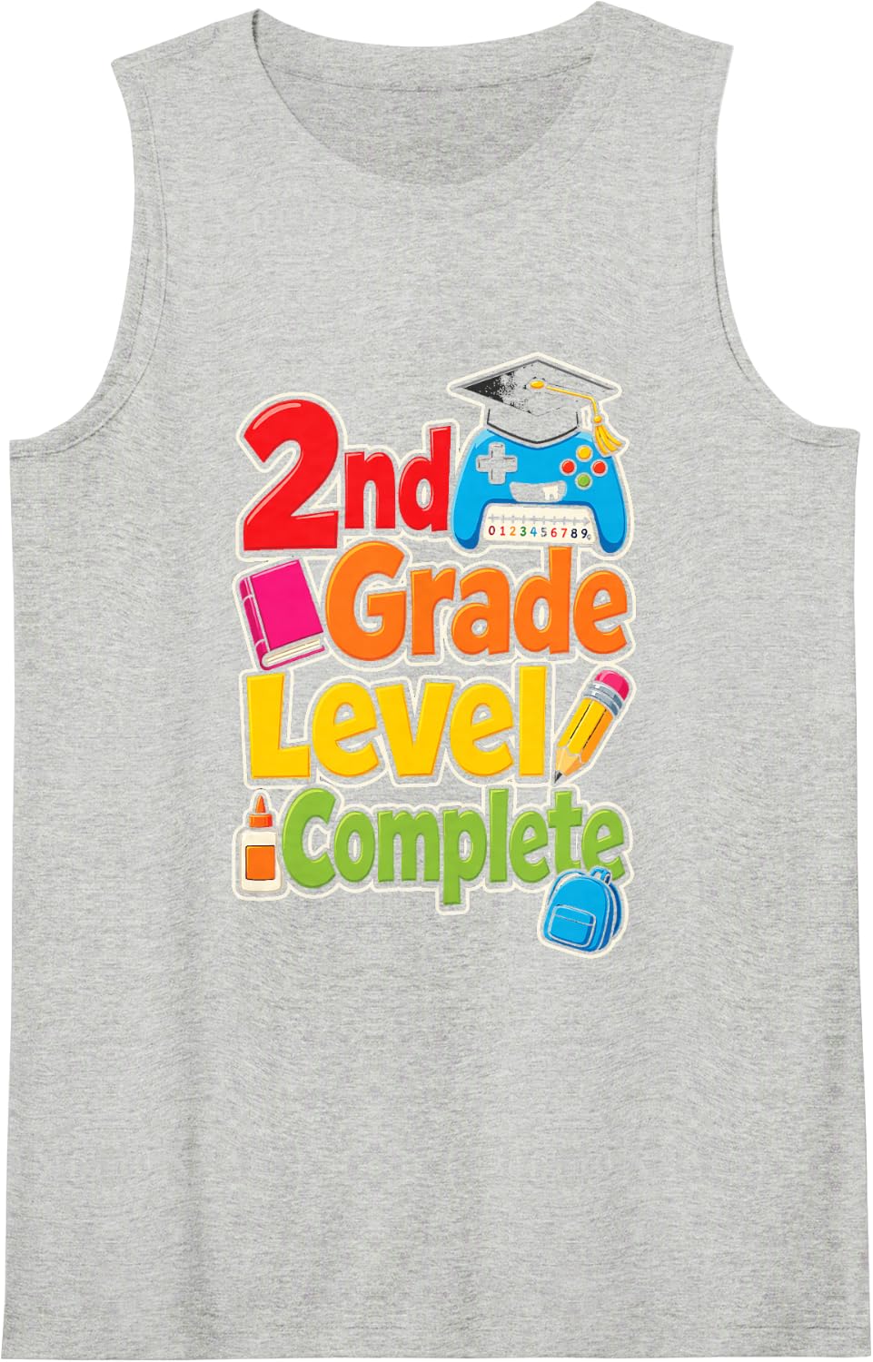 2nd Grade Level Complete Elementary School Moving Up Day Sleeveless Tank Top - Heather Grey