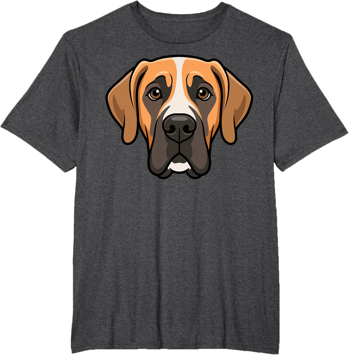 Cute Great Dane Face Costume Halloween Dog Character T-Shirt - Dark Heather Grey