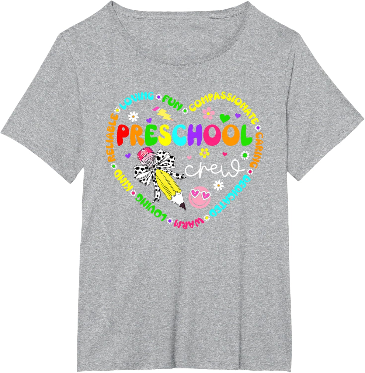 Preschool Crew Back to School Pre K Teacher Student Kids T-Shirt - Heather Grey
