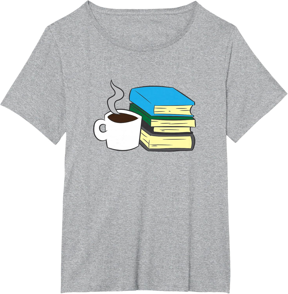 Book Reading And Coffee Books And Coffee T-Shirt - Heather Grey